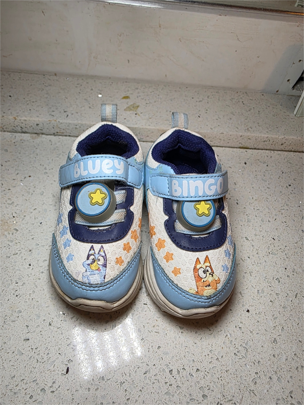 Bluey & Bingo Light Blue Kids Sneakers with Star Accent